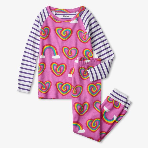 Brand New *never worn* Twisty Rainbows Pajama set - Hatley! Size 8 (runs small) - Picture 1 of 1